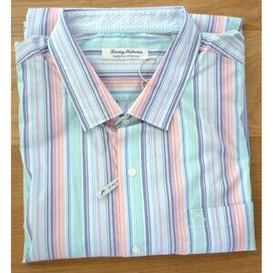 Tommy Bahama 3XLB Sarasota Stretch Long Sleeve Shirt Men Multicolor Striped NEW